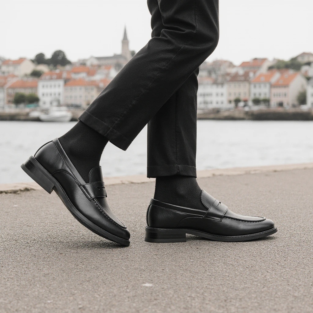 Men'S Shoes Hey Dude - Mocassins noirs pour hommes, chaussures habillées