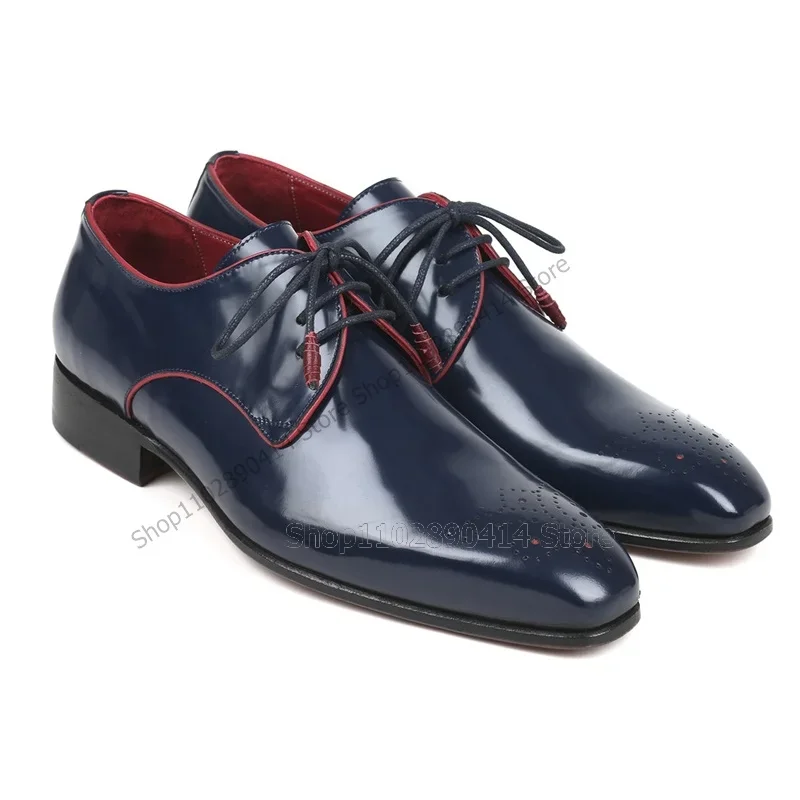 Men'S Shoes Navy Blue - Chaussures Derby pour hommes bleu marine