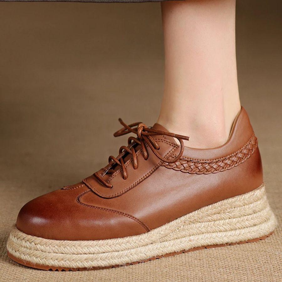 Oxford Brogue Leather - EAGSITY cuir de vache marron oxford