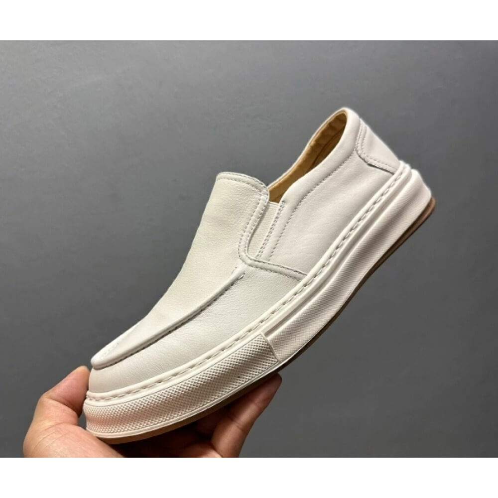 Men'S Shoes Smart - Mocassins décontractés en cuir blanc de