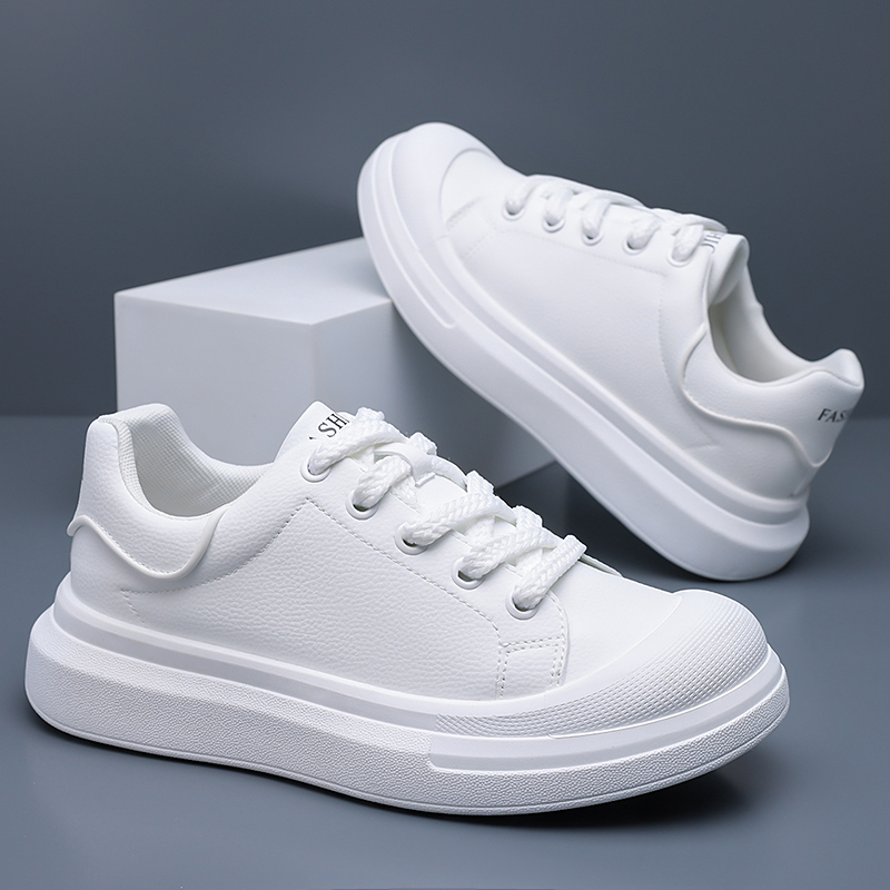 Boat Shoe Leather - Chaussures à plateforme en cuir blanc