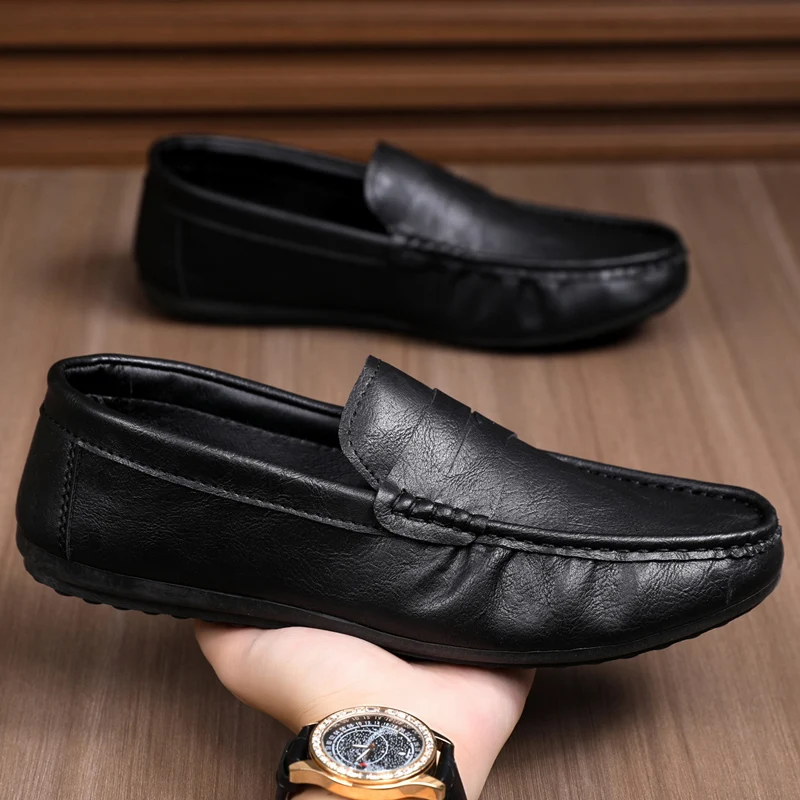 Boat Shoe Leather - Chaussures Homme Décontractées en Cuir Véritable,