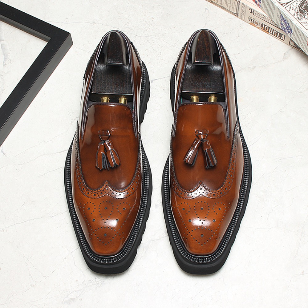Men Shoes Eu To Us - Chaussures en cuir décontractées pour hommes,