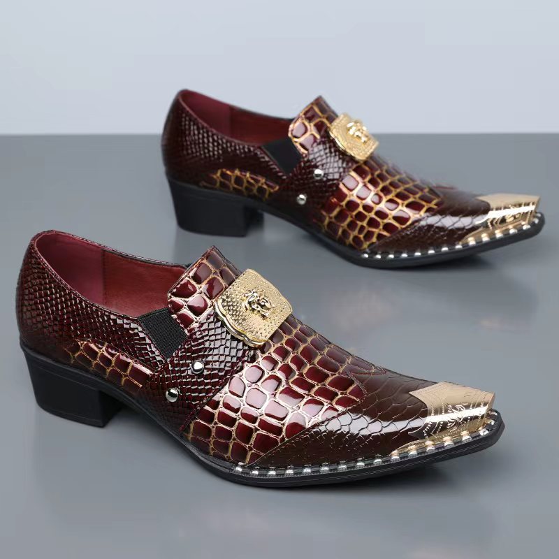Oxford Brogue Leather - Chaussures Richelieu pour hommes à imprimé