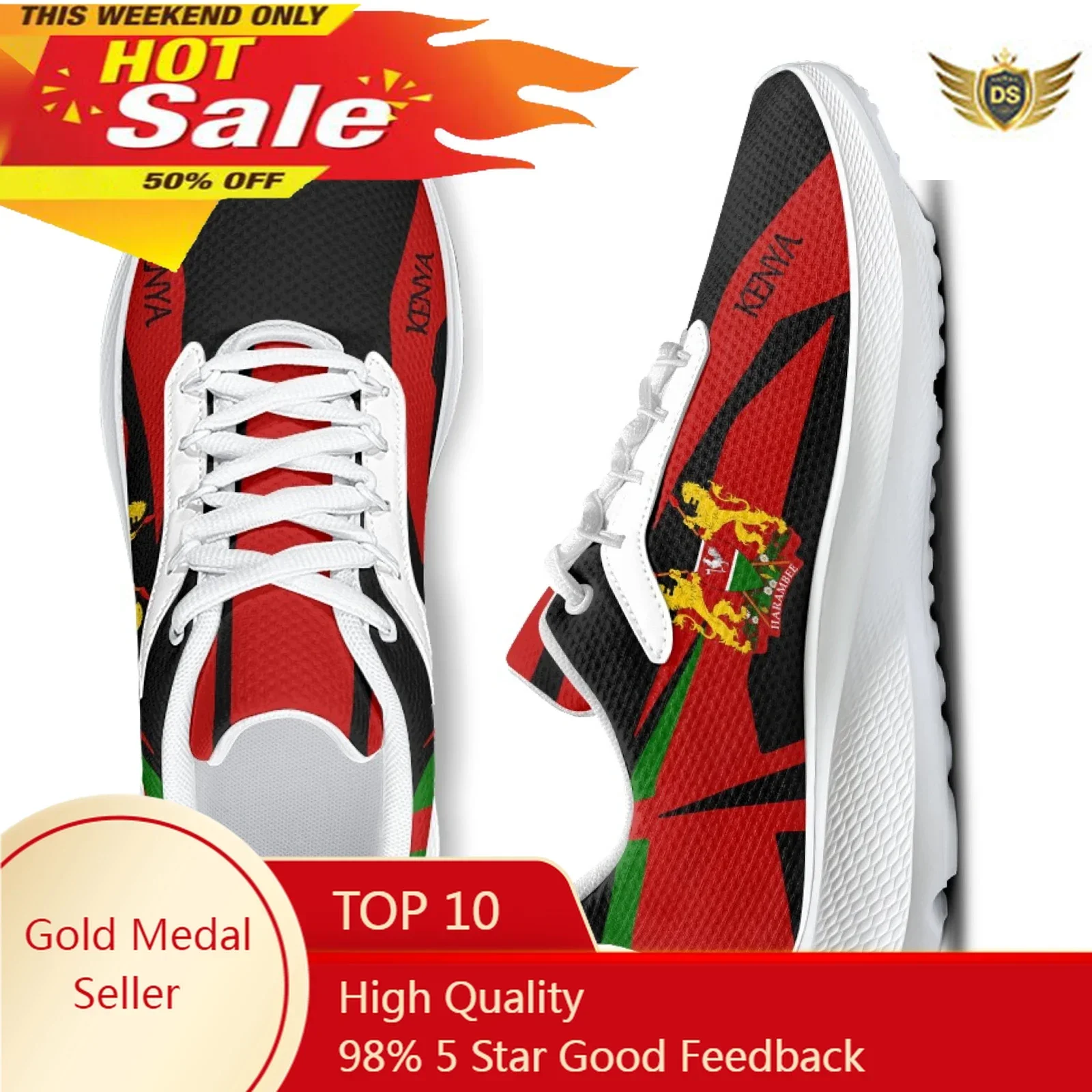 Men Shoes Kenya - Kenya drapeau baskets léger à lacets