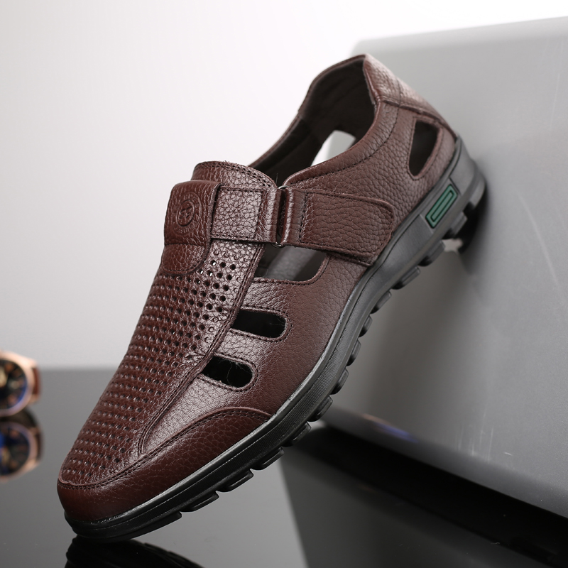 Sandales en cuir véritable pou - Men Shoes Eu To Us avis et prix