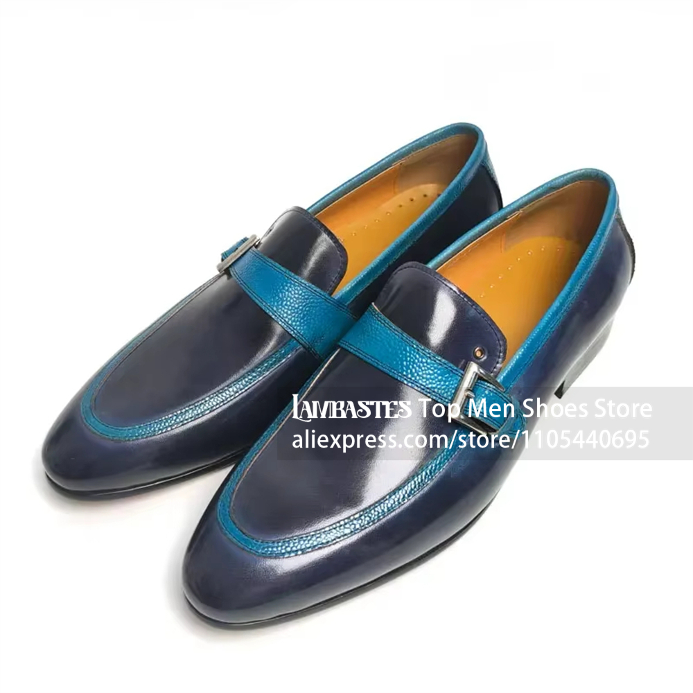 Mocassins Penny bleu marine à  - Men'S Shoes Navy Blue avis et prix