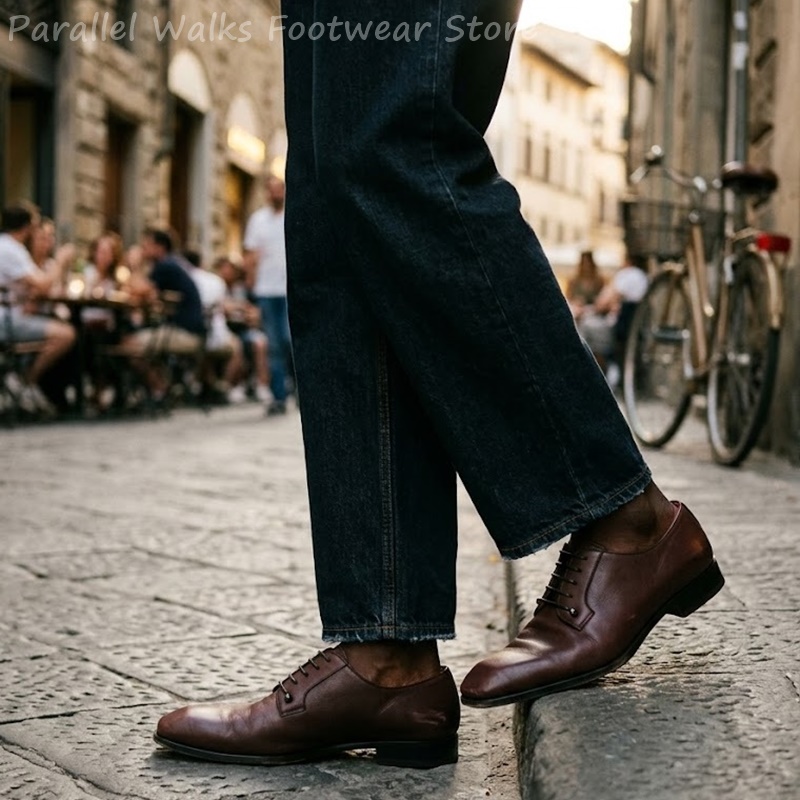 Chaussures Derby en cuir marro - Men'S Shoes Smart avis et prix